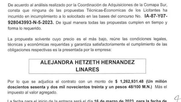 Compra Comapa a ´sobreprecios´