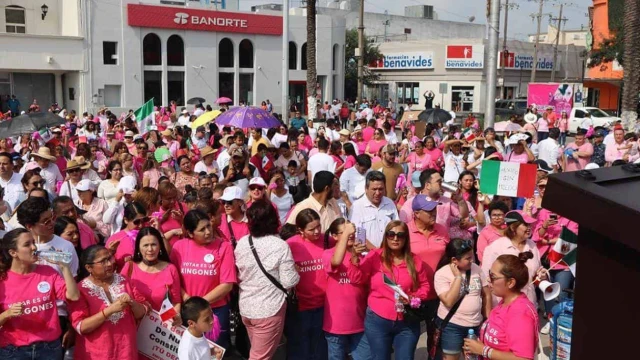 Marea Rosa en Reynosa: Toman calles para defender su voto