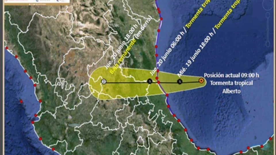Se forma la tormenta tropical Alberto en el Golfo de México