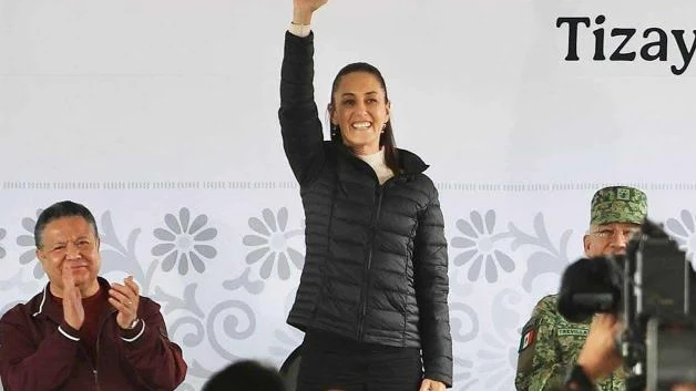 Claudia Sheinbaum da banderazo a la obra del Tren México-Pachuca