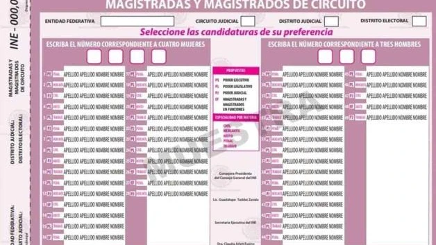Así serán las boletas para la elección judicial