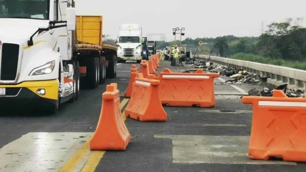 Reparación del Puente Chairel V causa tráfico en Carretera Federal 70 Libramiento Tampico
