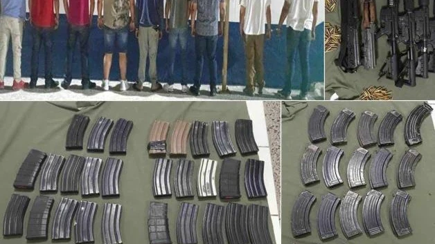 Detienen a 9 en Soto la Marina; les aseguran armas y municiones