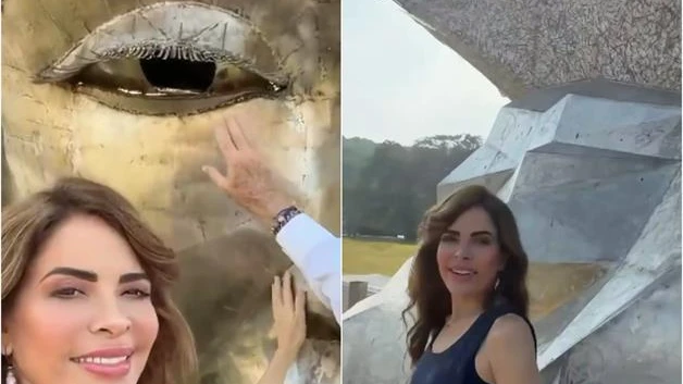 Gloria Trevi visita la Virgen de El Chorrito en Tamaulipas