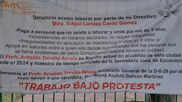 Denuncian presunto acoso de Directora en secundaria