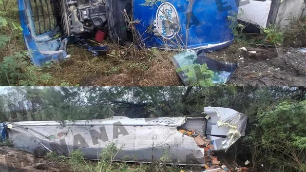 Vuelca trailer con 25 toneladas de fruta en San Fernando