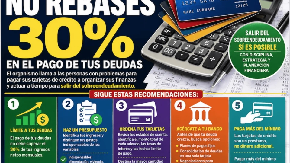 Evita sobreendeudarte con tarjetas: CONDUSEF